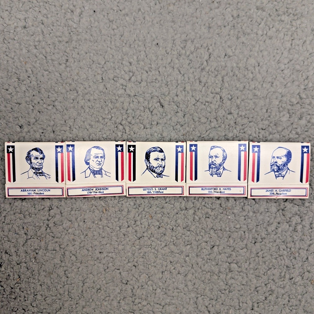 Vintage Presidents Of The United States Matchbook Lot of 5 Unstruck Diamond New